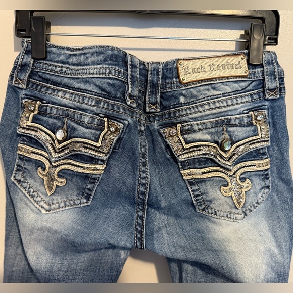 Rock Revival Posey Easy Boot Stretch Jean Y2K Sequins Embroidered Size 28 - Picture 11 of 16